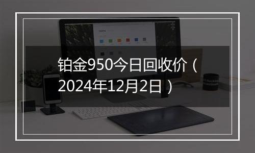 铂金950今日回收价（2024年12月2日）