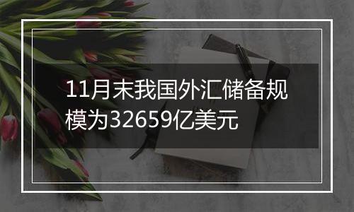 11月末我国外汇储备规模为32659亿美元