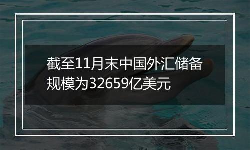 截至11月末中国外汇储备规模为32659亿美元