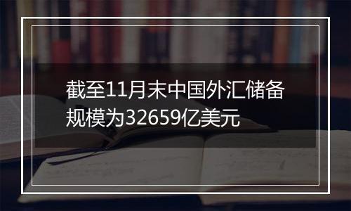 截至11月末中国外汇储备规模为32659亿美元