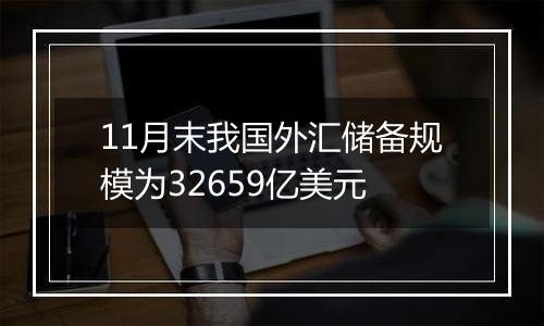 11月末我国外汇储备规模为32659亿美元