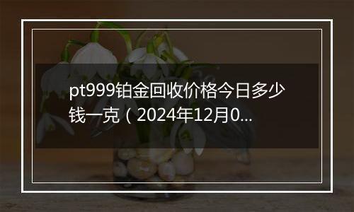 pt999铂金回收价格今日多少钱一克（2024年12月08日）