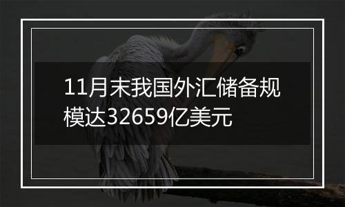 11月末我国外汇储备规模达32659亿美元