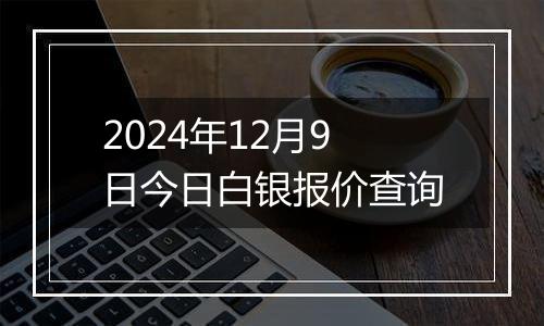 2024年12月9日今日白银报价查询