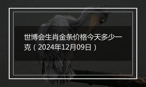 世博会生肖金条价格今天多少一克（2024年12月09日）