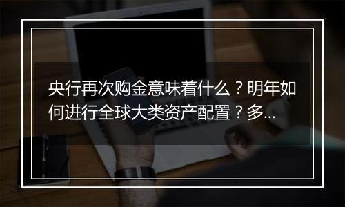 央行再次购金意味着什么？明年如何进行全球大类资产配置？多位公募人士亮观点