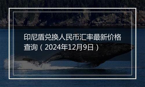 印尼盾兑换人民币汇率最新价格查询（2024年12月9日）