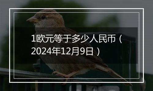 1欧元等于多少人民币（2024年12月9日）