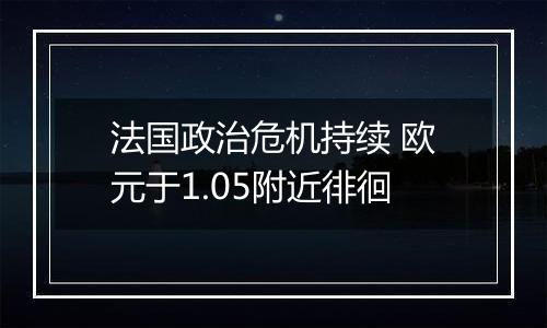 法国政治危机持续 欧元于1.05附近徘徊