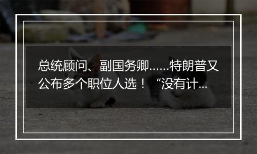 总统顾问、副国务卿……特朗普又公布多个职位人选！“没有计划撤换美联储主席鲍威尔”