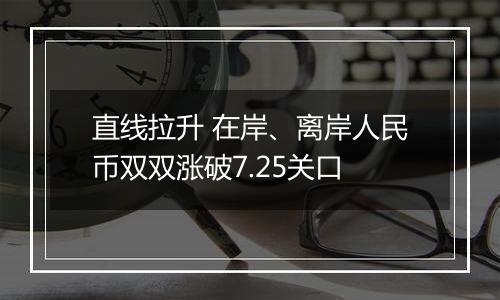 直线拉升 在岸、离岸人民币双双涨破7.25关口