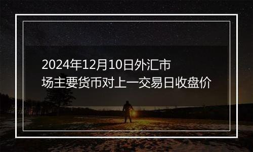 2024年12月10日外汇市场主要货币对上一交易日收盘价