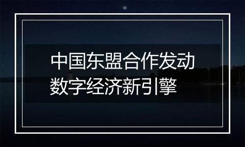 中国东盟合作发动数字经济新引擎