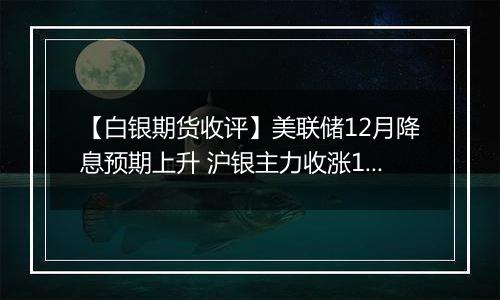 【白银期货收评】美联储12月降息预期上升 沪银主力收涨1.92%