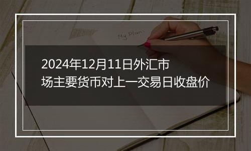 2024年12月11日外汇市场主要货币对上一交易日收盘价