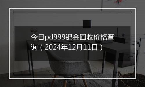 今日pd999钯金回收价格查询（2024年12月11日）