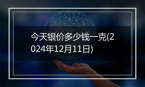 今天银价多少钱一克(2024年12月11日)