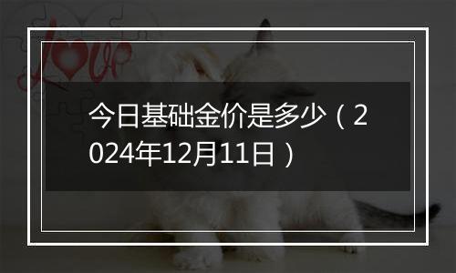 今日基础金价是多少（2024年12月11日）