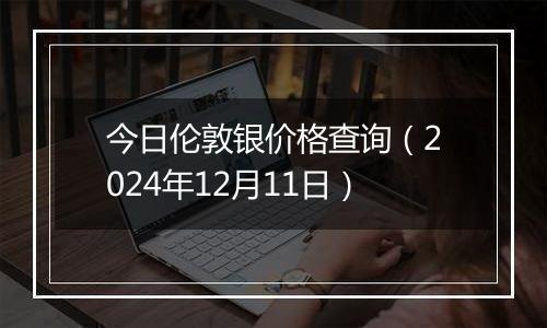 今日伦敦银价格查询（2024年12月11日）