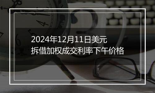 2024年12月11日美元拆借加权成交利率下午价格