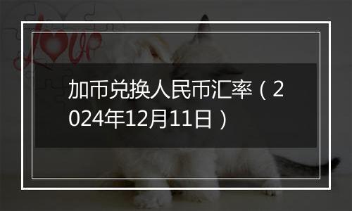 加币兑换人民币汇率（2024年12月11日）