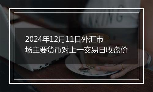 2024年12月11日外汇市场主要货币对上一交易日收盘价