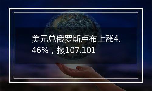 美元兑俄罗斯卢布上涨4.46%，报107.101