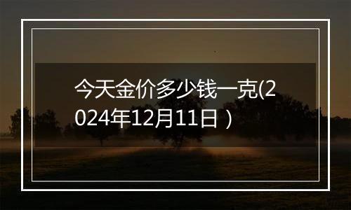 今天金价多少钱一克(2024年12月11日）