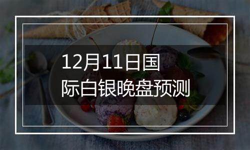 12月11日国际白银晚盘预测