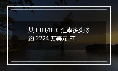 某 ETH/BTC 汇率多头将约 2224 万美元 ETH 换成 235.6 枚 WBTC 还款减仓