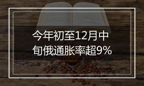 今年初至12月中旬俄通胀率超9%