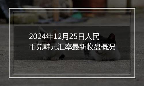 2024年12月25日人民币兑韩元汇率最新收盘概况