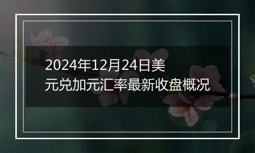 2024年12月24日美元兑加元汇率最新收盘概况