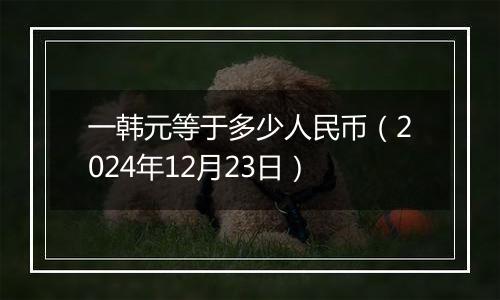 一韩元等于多少人民币（2024年12月23日）