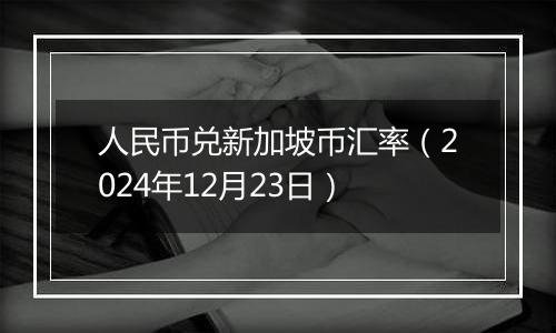 人民币兑新加坡币汇率（2024年12月23日）