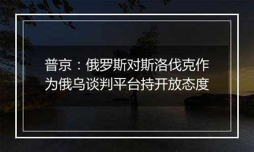 普京：俄罗斯对斯洛伐克作为俄乌谈判平台持开放态度