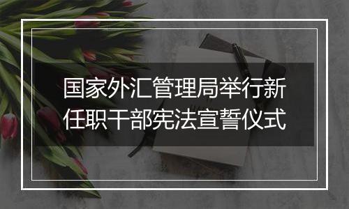 国家外汇管理局举行新任职干部宪法宣誓仪式