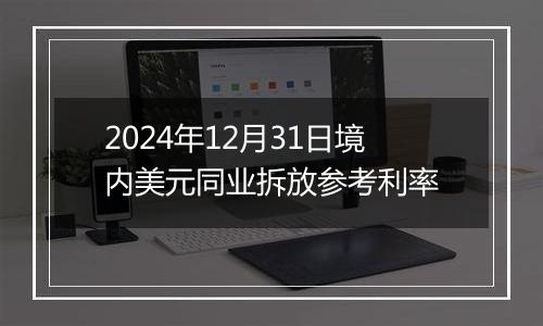 2024年12月31日境内美元同业拆放参考利率