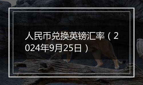 人民币兑换英镑汇率（2024年9月25日）